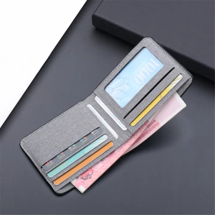 New Style Mini Thin Men Wallet Card Holder Men's Purse Coin Pouch Card Holder Short Canvas Card Holder Wallet